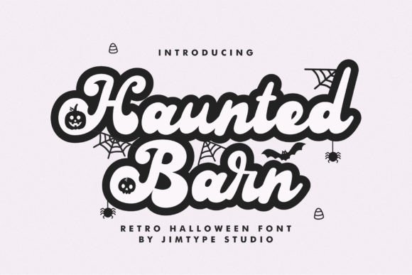 Haunted Barn Typeface: A Retro Script for Spooky Web Design